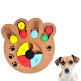 Pet Dog Feeding Multifunctional Educational Wooden Toy, Paw Print, Bone Type