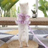 Pet Lace Vest Clothes Harness Leash, Size:, S, M, L