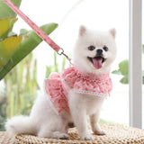 Pet Lace Vest Clothes Harness Leash, Size:, S, M, L