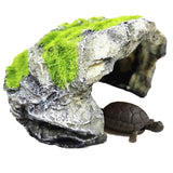 Flocked Caple Box Turtle Hiding Nest Moss Cave Turtle Cave Sunbed, ZR7661, ZR647, ZR7662, FGT48, GT46, GT47