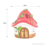 R3F1M0 Resin Cake Ornament Gardening Flower Pot Scene Matching Home Decoration, Mushroom Castle, Pumpkin Room