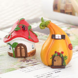 R3F1M0 Resin Cake Ornament Gardening Flower Pot Scene Matching Home Decoration, Mushroom Castle, Pumpkin Room