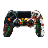 For PS4 Wireless Bluetooth Game Controller With Light Strip Dual Vibration Game Handle, White, Black, Red, Blue, Green, Rose Red, Letter, Line, Fire Ghost, Cartoon, Hulk, Skeleton, Gear, Lightning, Flame, Cloud, Burst, Wood Grain, Star Red