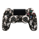 For PS4 Wireless Bluetooth Game Controller With Light Strip Dual Vibration Game Handle, White, Black, Red, Blue, Green, Rose Red, Letter, Line, Fire Ghost, Cartoon, Hulk, Skeleton, Gear, Lightning, Flame, Cloud, Burst, Wood Grain, Star Red