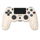 For PS4 Wireless Bluetooth Game Controller With Light Strip Dual Vibration Game Handle, White, Black, Red, Blue, Green, Rose Red, Letter, Line, Fire Ghost, Cartoon, Hulk, Skeleton, Gear, Lightning, Flame, Cloud, Burst, Wood Grain, Star Red