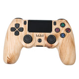 For PS4 Wireless Bluetooth Game Controller With Light Strip Dual Vibration Game Handle, White, Black, Red, Blue, Green, Rose Red, Letter, Line, Fire Ghost, Cartoon, Hulk, Skeleton, Gear, Lightning, Flame, Cloud, Burst, Wood Grain, Star Red