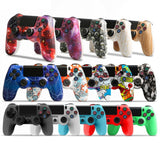 For PS4 Wireless Bluetooth Game Controller With Light Strip Dual Vibration Game Handle, White, Black, Red, Blue, Green, Rose Red, Letter, Line, Fire Ghost, Cartoon, Hulk, Skeleton, Gear, Lightning, Flame, Cloud, Burst, Wood Grain, Star Red