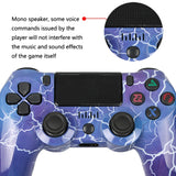 For PS4 Wireless Bluetooth Game Controller With Light Strip Dual Vibration Game Handle, White, Black, Red, Blue, Green, Rose Red, Letter, Line, Fire Ghost, Cartoon, Hulk, Skeleton, Gear, Lightning, Flame, Cloud, Burst, Wood Grain, Star Red