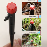 FH-118 13cm Adjustable 8 Holes Ground Plug Dripper Garden Irrigation System Watering Nozzle, Red Hat, Black Hat