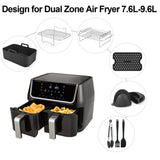 For NinJa DZ201 DZ401 DZ550 Series Air Fryer 8 In 1 Rectangular Kit, 8 In 1