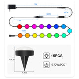 SKS-JZ-13 DC 12V 10m 15 LEDs Bluetooth RGB Lawn Light String Waterproof  LED Buried Lights, US Plug, EU Plug, UK Plug, AU Plug