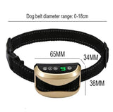 USB Rechargeable Waterproof Dog Bark Collar With Vibration And Beep, Gold