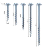 RUITOOL ST4 100pcs Woodworking Slant Hole Screws Half Tooth Self Tapping Phillips Bolt, 25mm, 32mm, 38mm, 50mm, 63mm