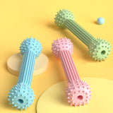 TPR Teething Stick Dog Toy Barbell Shape Pet Chewing Teeth Cleaning Stick