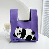 Spring and Summer Giant Panda Knitted Bag Large Capacity Cartoon Vest Style Handbag