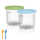 For Ninja NC299AMZ NC300 Ice Cream Storage Containers with Lids, 2 Cups, 4 Cups, 2 Cups+Spoon, 4 Cups+Spoon