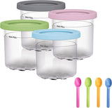 For Ninja NC299AMZ NC300 Ice Cream Storage Containers with Lids, 2 Cups, 4 Cups, 2 Cups+Spoon, 4 Cups+Spoon