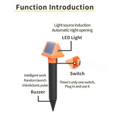 SJZ057 Outdoor IP66 Waterproof Solar Ultrasonic Rat Repeller Orchard Ultrasonic Animal Repeller, SJZ057 (Orange)