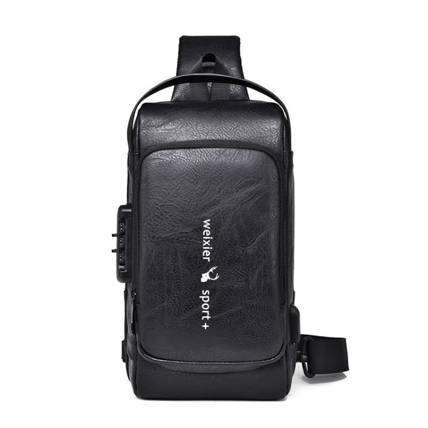 WEIXIER X318 Single Shoulder Crossbody Male Waterproof Anti-Theft Small Backpack