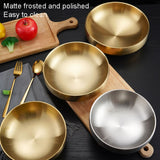 Stainless Steel Double Thickened Cold Noodle Bowl Rice Bowl, 19cm (Silver), 21cm (Silver), 23cm (Silver), 19cm (Gold), 21cm (Gold), 23cm (Gold)