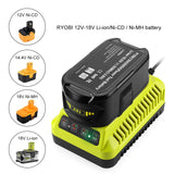 For RYOBI P117 / P108 12-18V Universal Battery Charger