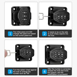 Screw Installation Cabinet Door Combination Lock Anti-Theft Drawer Lock, Three Hole 4 inch Black, Three Hole 4 inch Silver, Two Hole 3 inch Black, Two Hole 3 inch Silver