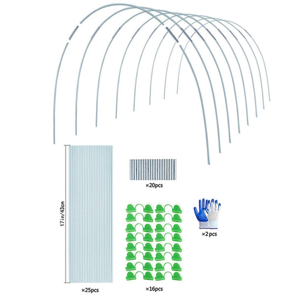 Garden Arch Greenhouse Hoops Rustproof Steel Tunnel Hoop Frame Plant Support, S 3 Rods 8 Arches, S 3 Rods 16 Arches, M 4 Rods 6 Arches, M  4 Rods 12 Arches, L  5 Rods 5 Arches, L  5  Rods 10 Arches