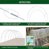 Garden Arch Greenhouse Hoops Rustproof Steel Tunnel Hoop Frame Plant Support, S 3 Rods 8 Arches, S 3 Rods 16 Arches, M 4 Rods 6 Arches, M  4 Rods 12 Arches, L  5 Rods 5 Arches, L  5  Rods 10 Arches