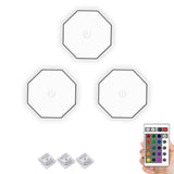 Remote Control Honeycomb Light LED Color Changing Colorful Wall Decoration Light, Triangular 3pack, Pentagon 3pack, Hexagonal 3pack, Octagonal 3pack