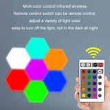 Remote Control Honeycomb Light LED Color Changing Colorful Wall Decoration Light, Triangular 3pack, Pentagon 3pack, Hexagonal 3pack, Octagonal 3pack