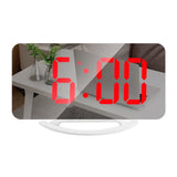 TS-8201 LED Digital Mirror Alarm Clock Big Screen Dual USB Desktop Table Clock, RGB Display White Shell, White Shell White Light, White Shell Red Light, Black Shell White Light, Black Shell Blue Light