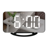 TS-8201 LED Digital Mirror Alarm Clock Big Screen Dual USB Desktop Table Clock, RGB Display White Shell, White Shell White Light, White Shell Red Light, Black Shell White Light, Black Shell Blue Light