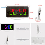 TS-8201 LED Digital Mirror Alarm Clock Big Screen Dual USB Desktop Table Clock, RGB Display White Shell, White Shell White Light, White Shell Red Light, Black Shell White Light, Black Shell Blue Light