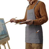 Oil Painting Art Paint Work Clothes Apron, Polyester, Cotton