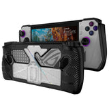 For ASUS Rog Ally Game Console PC+TPU Protective Case Cover With Bracket, PC+TPU  Black+Transparent, PC+TPU White+Transparent