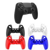 For PS5 Gamepad Silicone Case Non-slip Texture Thickened Protective Cover, White, Red, Blue, Black