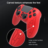 For PS5 Gamepad Silicone Case Non-slip Texture Thickened Protective Cover, White, Red, Blue, Black