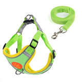 Pet Dog Harness Reflective Anti-break-off Vest-style Leash, Suede Green, Suede Classic Red, Suede Orange, Suede Cyan, Suede Coffee, Suede Purple