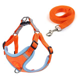 Pet Dog Harness Reflective Anti-break-off Vest-style Leash, Suede Green, Suede Classic Red, Suede Orange, Suede Cyan, Suede Coffee, Suede Purple