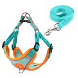 Pet Dog Harness Reflective Anti-break-off Vest-style Leash, Suede Green, Suede Classic Red, Suede Orange, Suede Cyan, Suede Coffee, Suede Purple