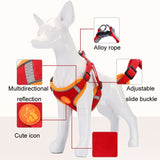 Pet Dog Harness Reflective Anti-break-off Vest-style Leash, Suede Green, Suede Classic Red, Suede Orange, Suede Cyan, Suede Coffee, Suede Purple