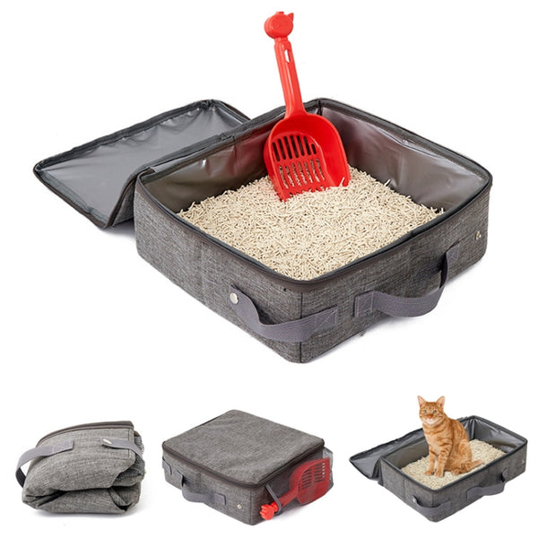 Foldable Oxford Cloth Portable Cat Litter Box Pet Bag, 30x30cm, 24x40cm, 35x45cm