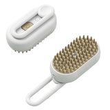 Pet Electric Spray Comb Rechargeable Cat Steamy Grooming Brush Cleaning Tool, Handle White, Handle Coffee