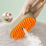 Pet Electric Spray Comb Rechargeable Cat Steamy Grooming Brush Cleaning Tool, Handle White, Handle Coffee