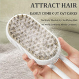 Pet Electric Spray Comb Rechargeable Cat Steamy Grooming Brush Cleaning Tool, Handle White, Handle Coffee