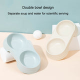 Pet Double Bowl Non-Slip Anti-Tip Drinking Feeder Cats Dog Supplies