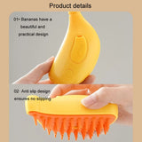 Banana Shape Pet Spray Massage Comb Electrical Cleaning Brush Hair Removal Comb For Dogs And Cats, Banana Green, Banana Yellow