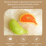 Banana Shape Pet Spray Massage Comb Electrical Cleaning Brush Hair Removal Comb For Dogs And Cats, Banana Green, Banana Yellow