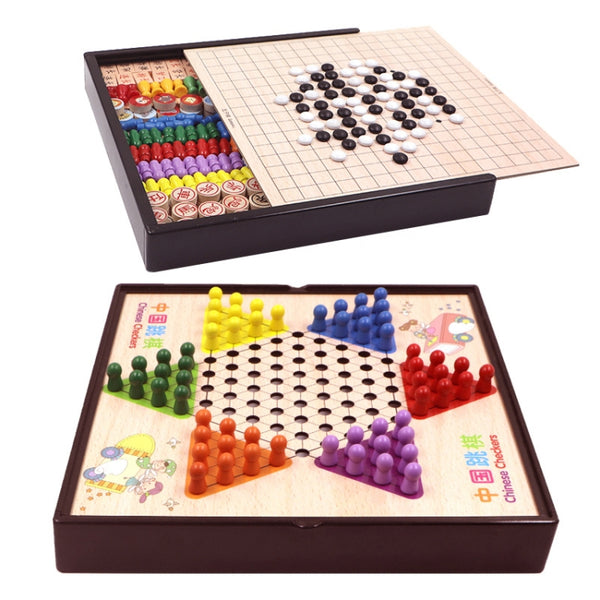 Wooden Multifunctional Parent-Child Interactive Children Educational Chessboard Toy Set, 2 in 1 A Model, 2 in 1 B Model, 2 in 1 C Model, 3 in 1 A Model, 3 in 1 B Model, 3 in 1 D Model, 3 in 1 E Model, 3 in 1 F Model, 4 in 1 C Model, 4 in 1 D Model