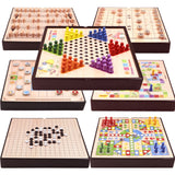 Wooden Multifunctional Parent-Child Interactive Children Educational Chessboard Toy Set, 2 in 1 A Model, 2 in 1 B Model, 2 in 1 C Model, 3 in 1 A Model, 3 in 1 B Model, 3 in 1 D Model, 3 in 1 E Model, 3 in 1 F Model, 4 in 1 C Model, 4 in 1 D Model